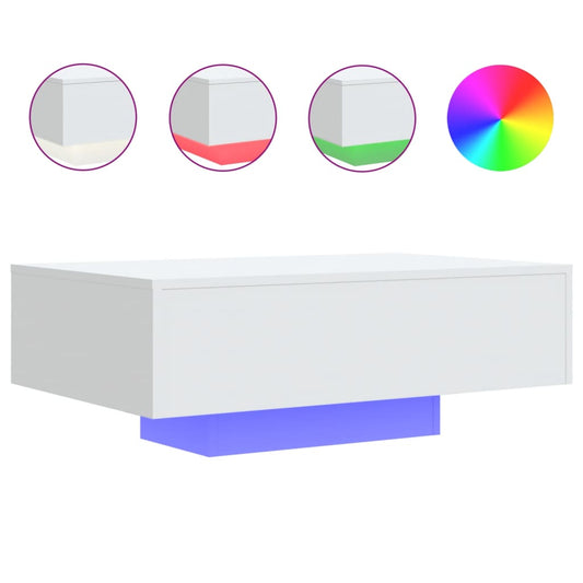 Coffee Table with LED Lights White 85x55x31 cm Coffee Table with LED Lights White 85x55x31 cm
