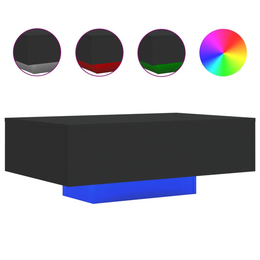 Coffee Table with LED Lights Black 85x55x31 cm Coffee Table with LED Lights Black 85x55x31 cm