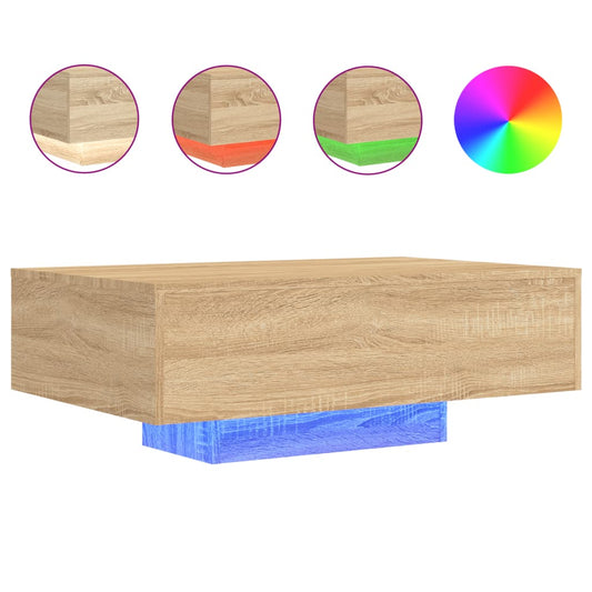 Coffee Table with LED Lights Sonoma Oak 85x55x31 cm Coffee Table with LED Lights Sonoma Oak 85x55x31 cm
