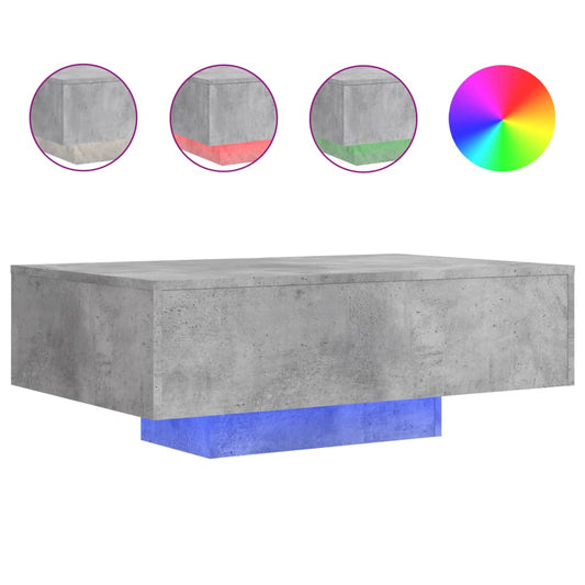 Coffee Table with LED Lights Concrete Grey 85x55x31 cm Coffee Table with LED Lights Concrete Grey 85x55x31 cm