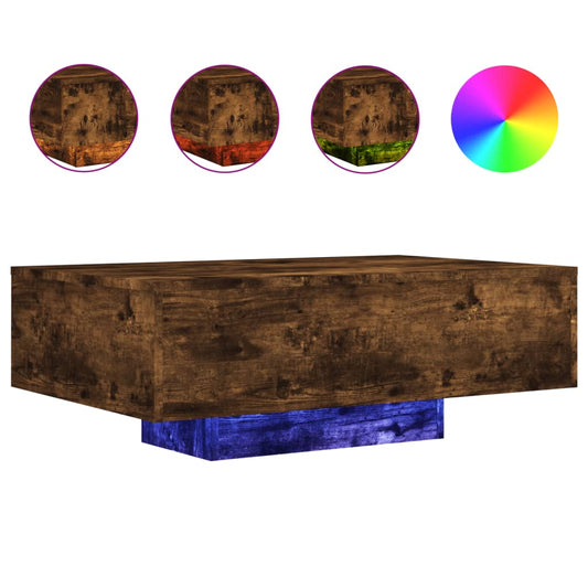 Coffee Table with LED Lights Smoked Oak 85x55x31 cm Coffee Table with LED Lights Smoked Oak 85x55x31 cm