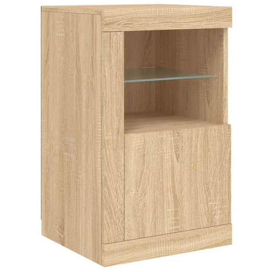 Side Cabinet with LED Lights Sonoma Oak Engineered Wood Side Cabinet with LED Lights Sonoma Oak Engineered Wood