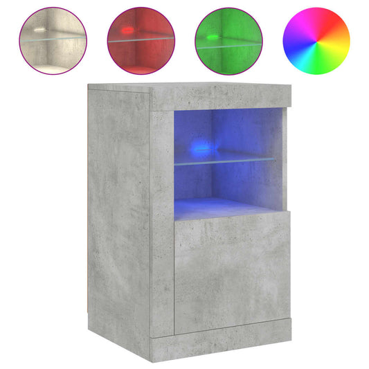 Side Cabinet with LED Lights Concrete Grey Engineered Wood Side Cabinet with LED Lights Concrete Grey Engineered Wood