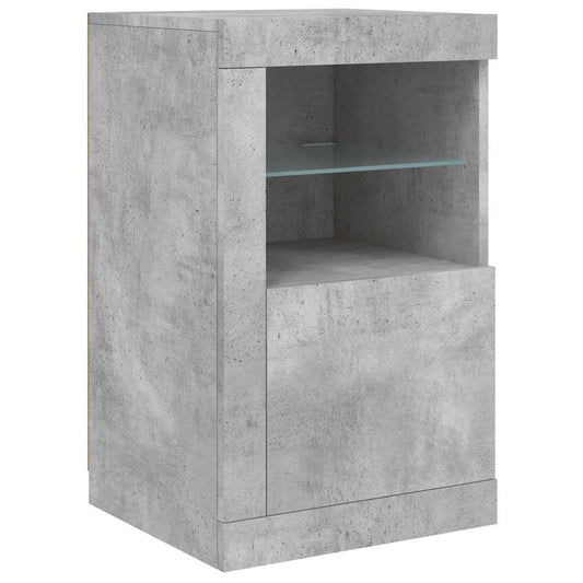 Side Cabinet with LED Lights Concrete Grey Engineered Wood Side Cabinet with LED Lights Concrete Grey Engineered Wood