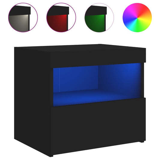 Bedside Cabinet | Black | Engineered wood | 50x40x45 cm | Bedside Cabinet Bedside Cabinet | Black | Engineered wood | 50x40x45 cm | Bedside Cabinet