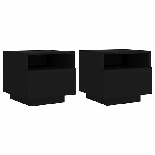 Bedside Cabinet | Set of 2 | Black | Engineered wood | Bedside Cabinet Bedside Cabinet | Set of 2 | Black | Engineered wood | Bedside Cabinet