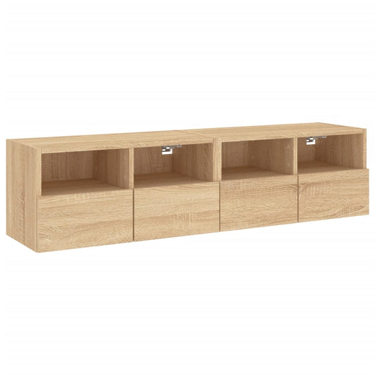 TV Wall Cabinets 2 pcs Sonoma Oak 60x30x30 cm Engineered Wood TV Wall Cabinets 2 pcs Sonoma Oak 60x30x30 cm Engineered Wood