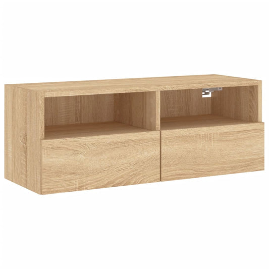 TV Wall Cabinet Sonoma Oak 80x30x30 cm Engineered Wood TV Wall Cabinet Sonoma Oak 80x30x30 cm Engineered Wood