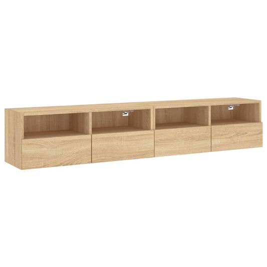 TV Wall Cabinets 2 pcs Sonoma Oak 80x30x30 cm Engineered Wood TV Wall Cabinets 2 pcs Sonoma Oak 80x30x30 cm Engineered Wood