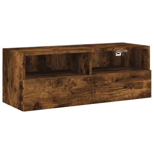 TV Wall Cabinet Smoked Oak 80x30x30 cm Engineered Wood TV Wall Cabinet Smoked Oak 80x30x30 cm Engineered Wood