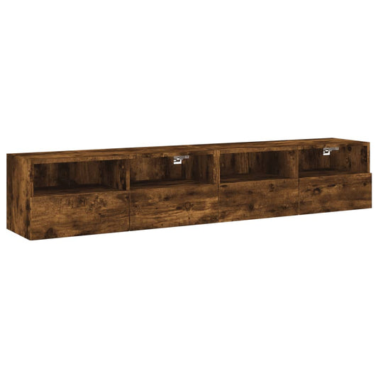 TV Wall Cabinets 2 pcs Smoked Oak 80x30x30 cm Engineered Wood TV Wall Cabinets 2 pcs Smoked Oak 80x30x30 cm Engineered Wood