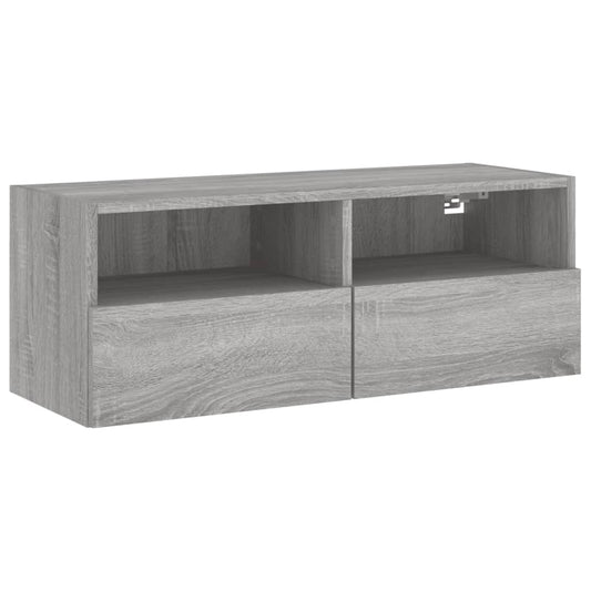 TV Wall Cabinet Grey Sonoma 80x30x30 cm Engineered Wood TV Wall Cabinet Grey Sonoma 80x30x30 cm Engineered Wood