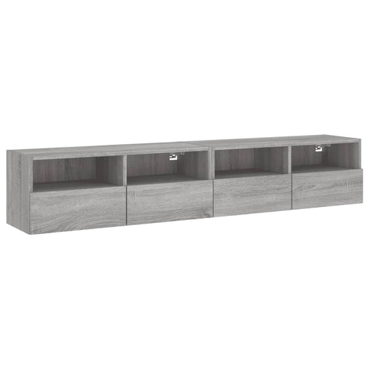 TV Wall Cabinets 2 pcs Grey Sonoma 80x30x30 cm Engineered Wood TV Wall Cabinets 2 pcs Grey Sonoma 80x30x30 cm Engineered Wood