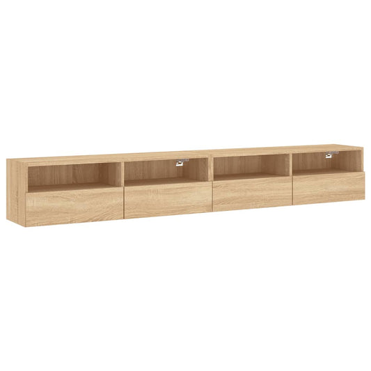 TV Wall Cabinets 2 pcs Sonoma Oak 100x30x30 cm Engineered Wood TV Wall Cabinets 2 pcs Sonoma Oak 100x30x30 cm Engineered Wood