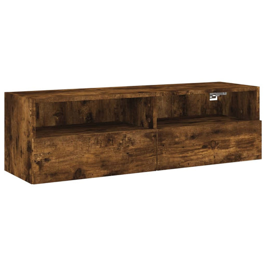 TV Wall Cabinet Smoked Oak 100x30x30 cm Engineered Wood TV Wall Cabinet Smoked Oak 100x30x30 cm Engineered Wood