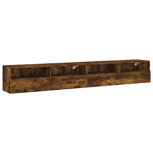 TV Wall Cabinets 2 pcs Smoked Oak 100x30x30 cm Engineered Wood TV Wall Cabinets 2 pcs Smoked Oak 100x30x30 cm Engineered Wood