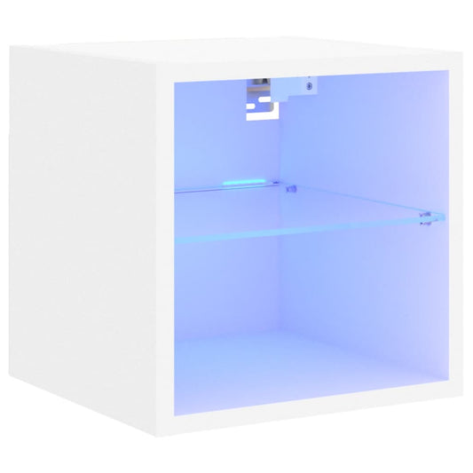TV Wall Cabinet with LED Lights White 30x28.5x30 cm TV Wall Cabinet with LED Lights White 30x28.5x30 cm