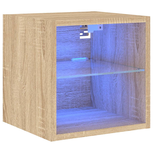 TV Wall Cabinet with LED Lights Sonoma Oak 30x28.5x30 cm TV Wall Cabinet with LED Lights Sonoma Oak 30x28.5x30 cm