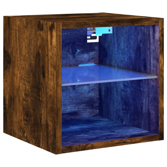 TV Wall Cabinet with LED Lights Smoked Oak 30x28.5x30 cm TV Wall Cabinet with LED Lights Smoked Oak 30x28.5x30 cm