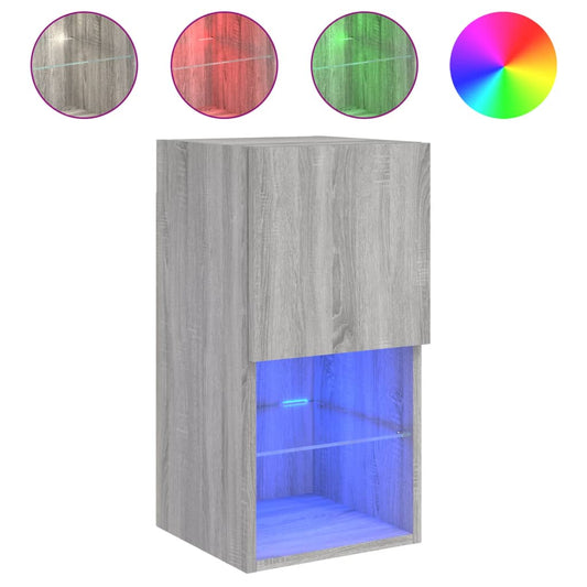TV Cabinet with LED Lights Grey Sonoma 30.5x30x60 cm TV Cabinet with LED Lights Grey Sonoma 30.5x30x60 cm