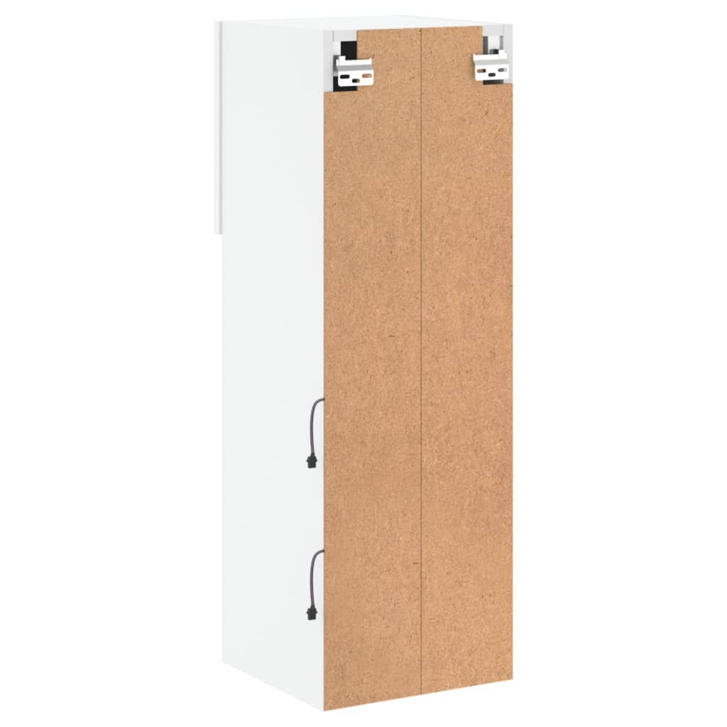TV Cabinet | Set of 2 | White | Engineered wood, glass | 30.5x30x90 cm