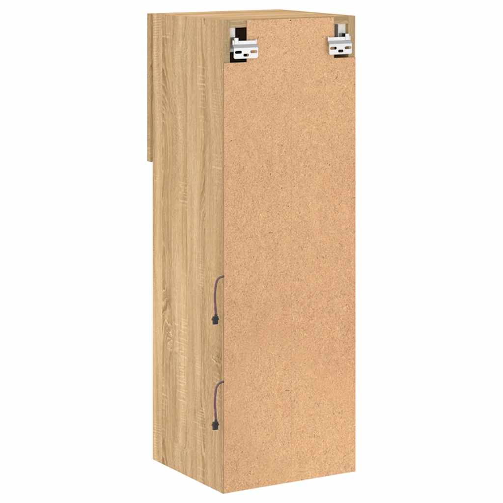 TV Cabinets with LED Lights 2 pcs Sonoma Oak 30.5x30x90 cm