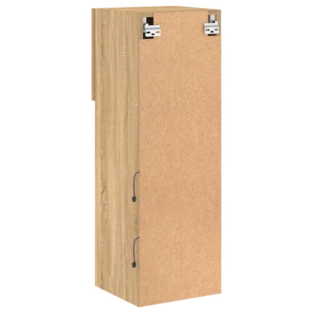 TV Cabinets with LED Lights 2 pcs Sonoma Oak 30.5x30x90 cm