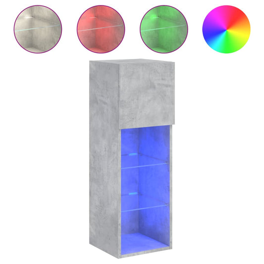 TV Cabinet with LED Lights Concrete Grey 30.5x30x90 cm TV Cabinet with LED Lights Concrete Grey 30.5x30x90 cm