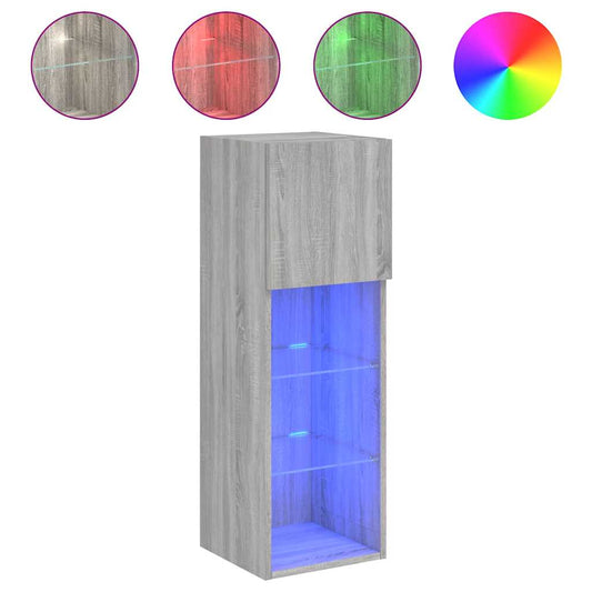 TV Cabinet with LED Lights Grey Sonoma 30,5x30x90 cm TV Cabinet with LED Lights Grey Sonoma 30,5x30x90 cm