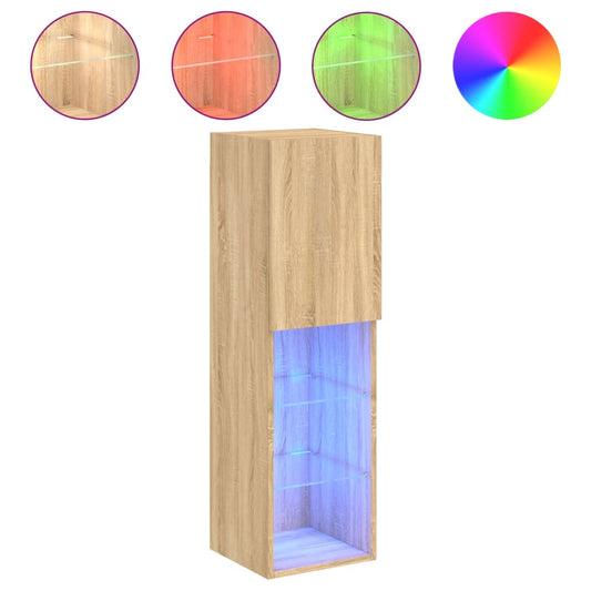 TV Cabinet with LED Lights Sonoma Oak 30,5x30x102 cm TV Cabinet with LED Lights Sonoma Oak 30,5x30x102 cm