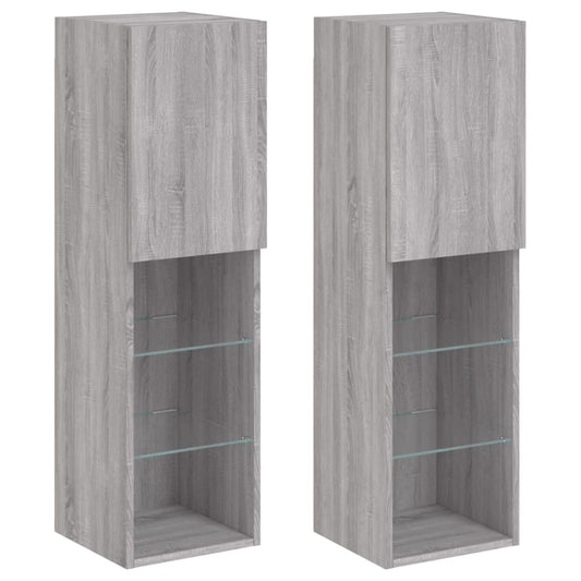 2 Piece TV Cabinet Set with LED Lights Grey Sonoma 30,5x30x102 cm 2 Piece TV Cabinet Set with LED Lights Grey Sonoma 30,5x30x102 cm