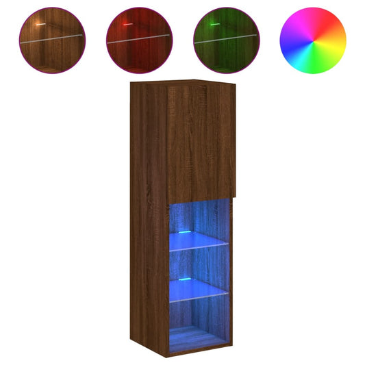 TV Cabinet with LED Lights Brown Oak 30,5x30x102 cm TV Cabinet with LED Lights Brown Oak 30,5x30x102 cm