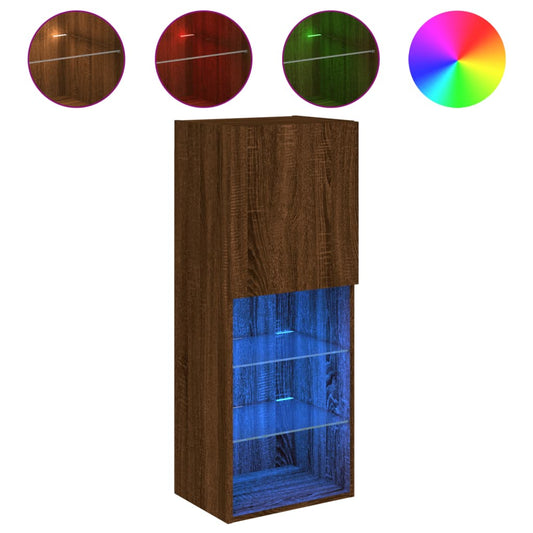 TV Cabinet with LED Lights Brown Oak 40.5x30x102 cm TV Cabinet with LED Lights Brown Oak 40.5x30x102 cm