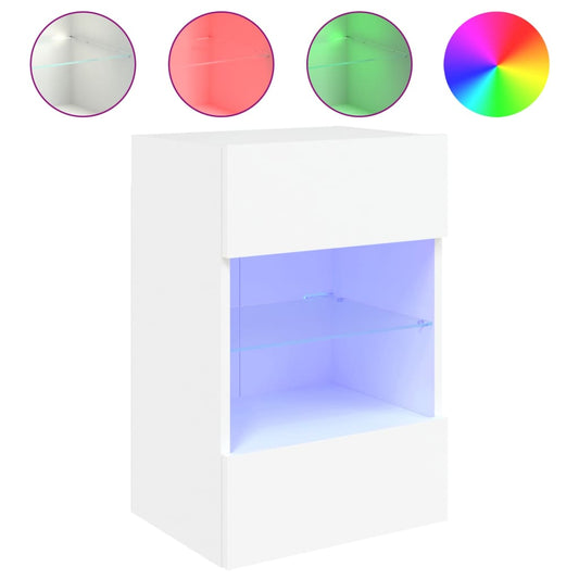 TV Wall Cabinet with LED Lights White 40x30x60.5 cm TV Wall Cabinet with LED Lights White 40x30x60.5 cm
