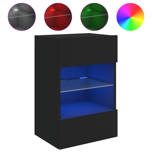 TV Wall Cabinet with LED Lights Black 40x30x60.5 cm TV Wall Cabinet with LED Lights Black 40x30x60.5 cm