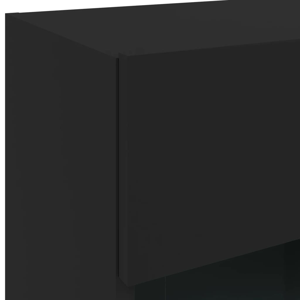 TV Wall Cabinet with LED Lights Black 40x30x60.5 cm