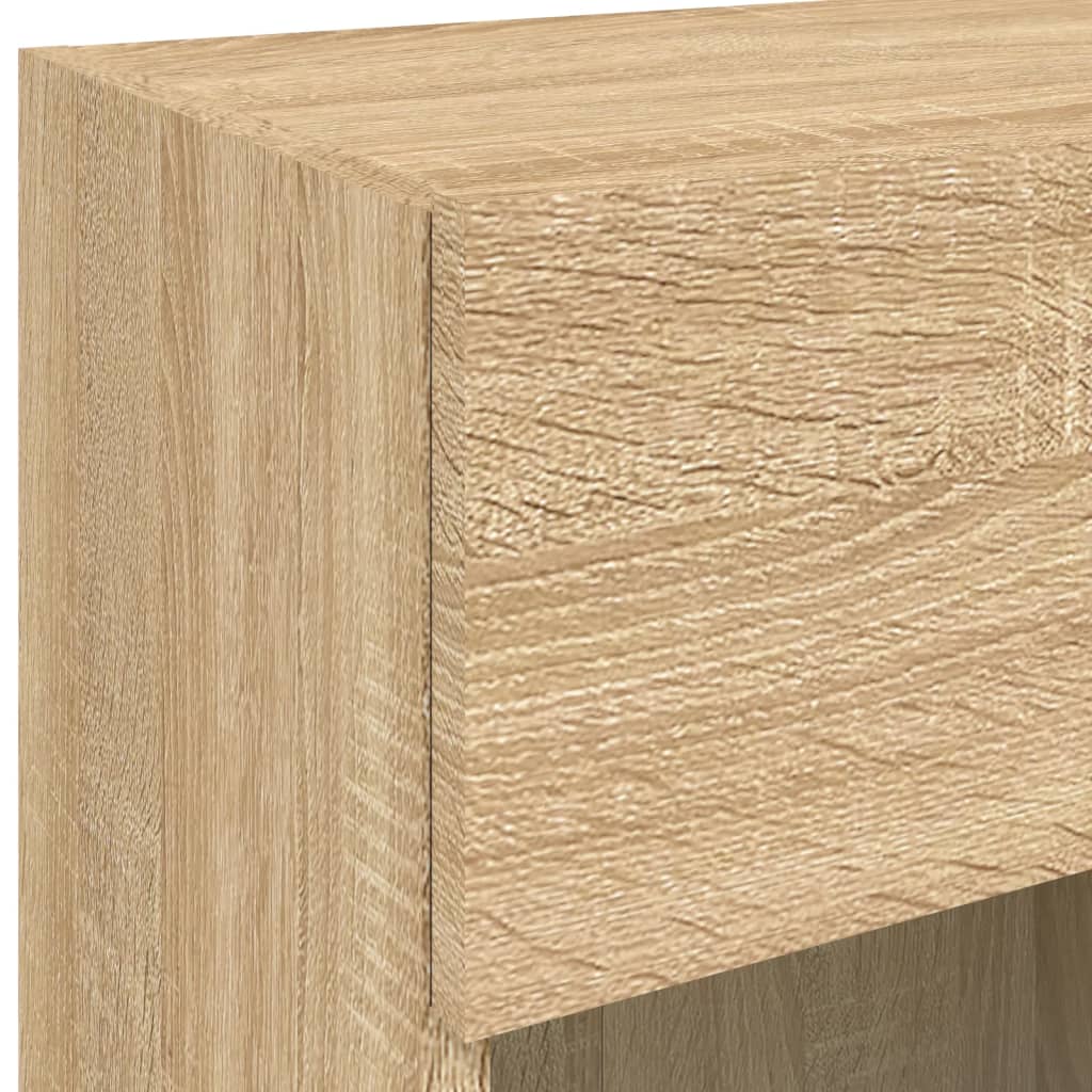 TV Wall Cabinet with LED Lights Sonoma Oak 40x30x60.5 cm