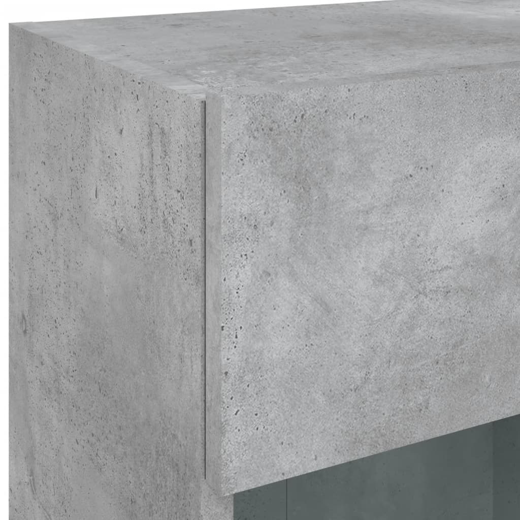 TV Wall Cabinet with LED Lights Concrete Grey 40x30x60.5 cm