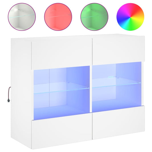 TV Wall Cabinet with LED Lights White 78.5x30x60.5 cm TV Wall Cabinet with LED Lights White 78.5x30x60.5 cm
