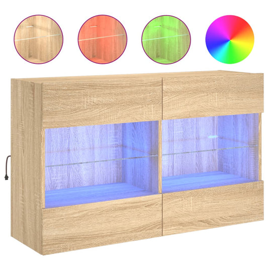 TV Wall Cabinet with LED Lights Sonoma Oak 98,5x30x60,5 cm TV Wall Cabinet with LED Lights Sonoma Oak 98,5x30x60,5 cm