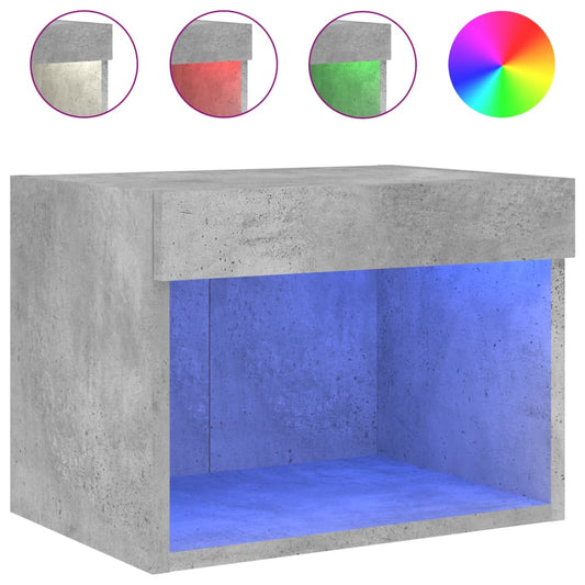 Bedside Cabinet with LED Lights Wall-mounted Concrete Grey Bedside Cabinet with LED Lights Wall-mounted Concrete Grey