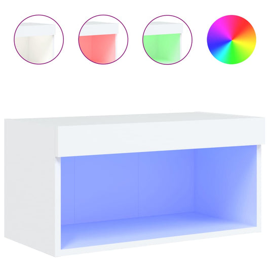 TV Cabinet with LED Lights White 60x30x30 cm TV Cabinet with LED Lights White 60x30x30 cm