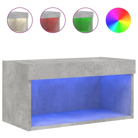 TV Cabinet with LED Lights Concrete Grey 60x30x30 cm TV Cabinet with LED Lights Concrete Grey 60x30x30 cm