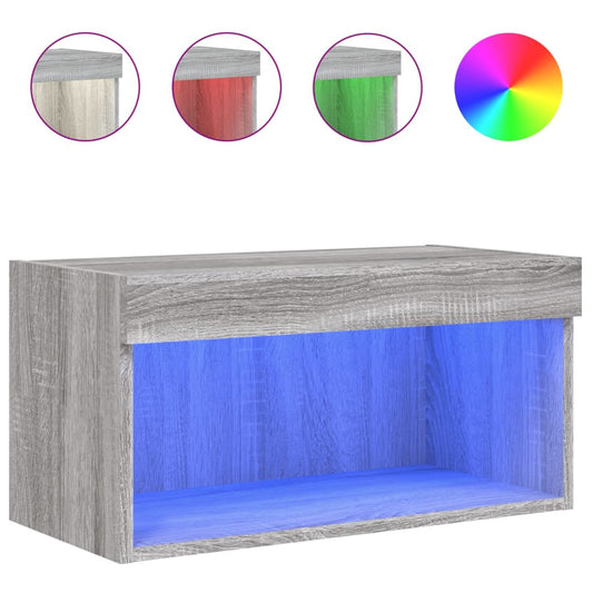 TV Cabinet with LED Lights Grey Sonoma 60x30x30 cm TV Cabinet with LED Lights Grey Sonoma 60x30x30 cm