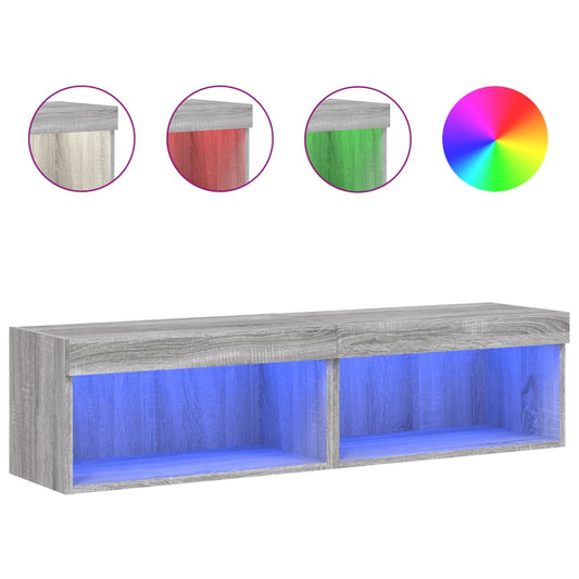 2 Piece TV Cabinet Set with LED Lights Grey Sonoma 60x30x30 cm 2 Piece TV Cabinet Set with LED Lights Grey Sonoma 60x30x30 cm
