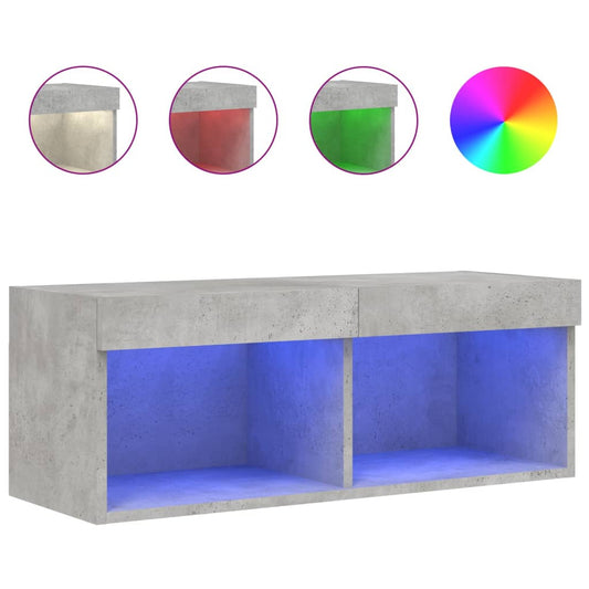 TV Cabinet with LED Lights Concrete Grey 80x30x30 cm TV Cabinet with LED Lights Concrete Grey 80x30x30 cm