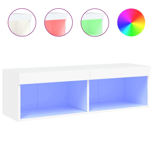 TV Cabinet with LED Lights White 100x30x30 cm TV Cabinet with LED Lights White 100x30x30 cm