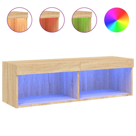 TV Cabinet with LED Lights Sonoma Oak 100x30x30 cm TV Cabinet with LED Lights Sonoma Oak 100x30x30 cm