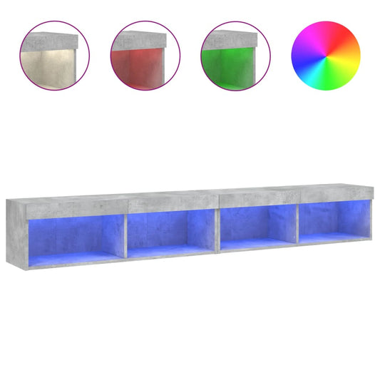 2 Piece TV Cabinet Set with LED Lights Concrete Grey 100x30x30 cm 2 Piece TV Cabinet Set with LED Lights Concrete Grey 100x30x30 cm