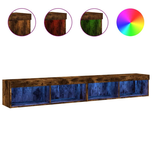 2 Piece TV Cabinet Set with LED Lights Smoked Oak 100x30x30 cm 2 Piece TV Cabinet Set with LED Lights Smoked Oak 100x30x30 cm